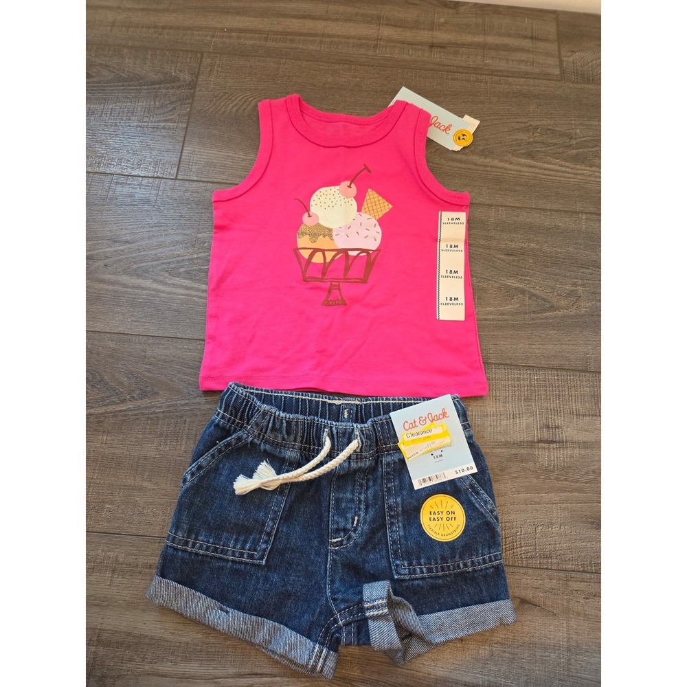 Cat and‎ jack baby girl set 18 mos